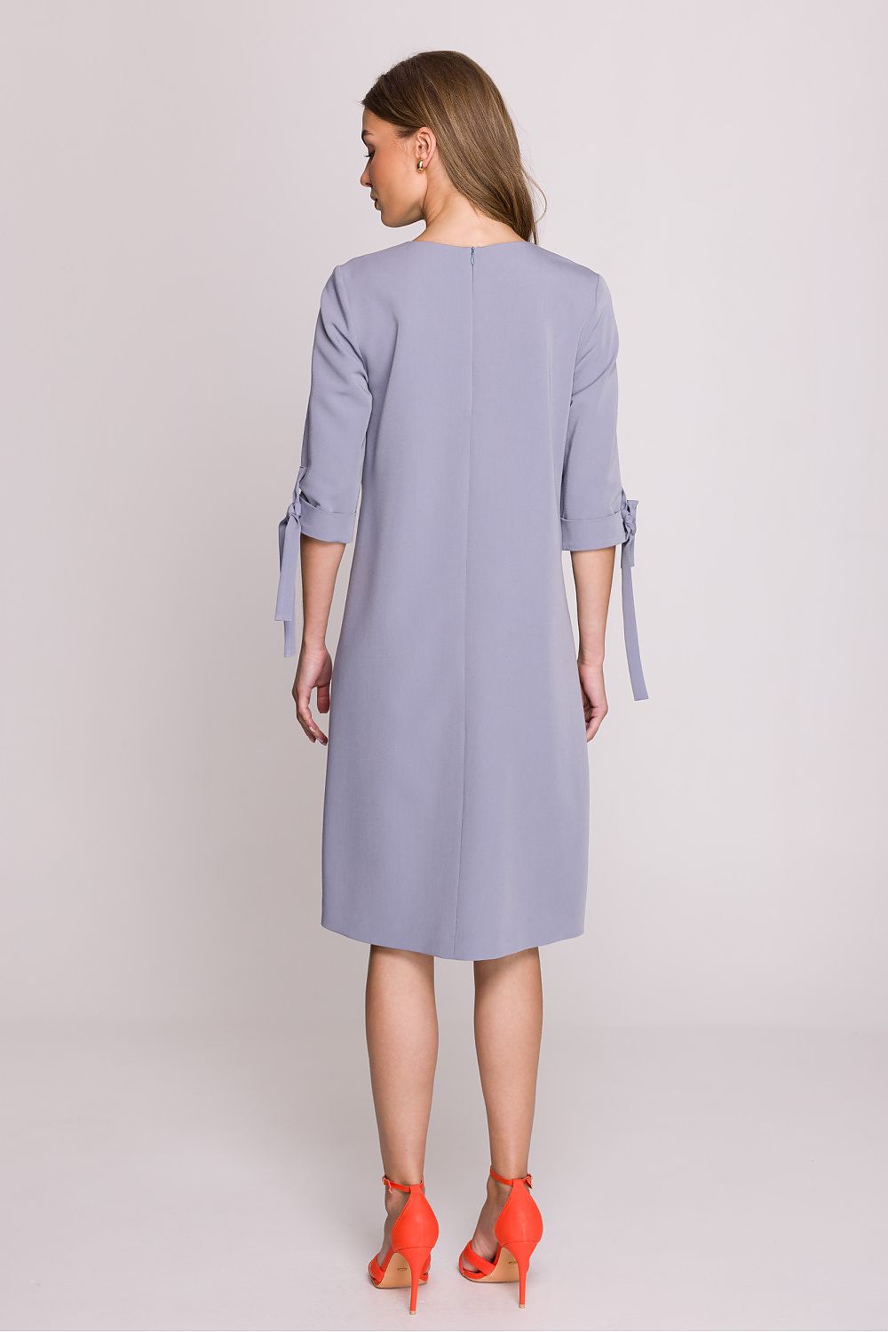 Stylish Elegant A-Line Daydress by Stylove in EU Sizes S to XL featuring 3/4 sleeves and a round neckline, perfect for both casual and formal occasions.