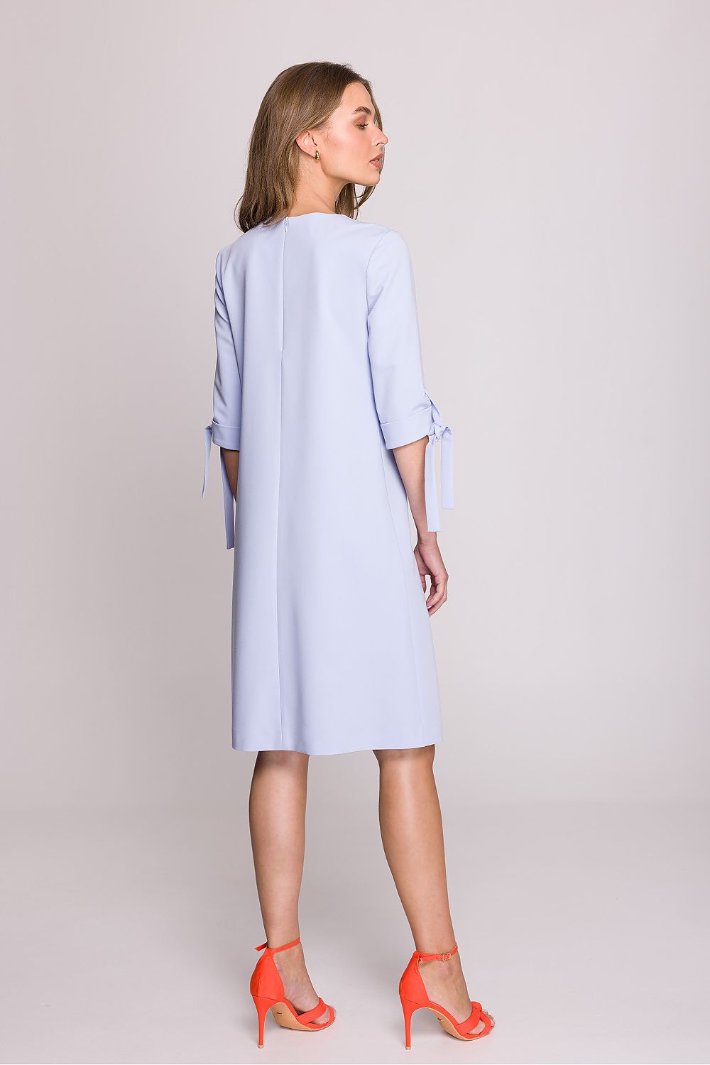 Dazzling display of the Elegant A-Line Daydress by Stylove, perfect for both everyday and formal occasions, set in an elegant outdoor setting.