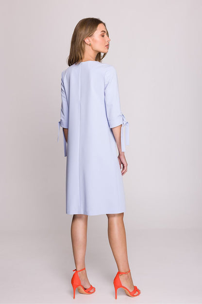 Dazzling display of the Elegant A-Line Daydress by Stylove, perfect for both everyday and formal occasions, set in an elegant outdoor setting.