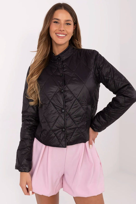Elegant Casual Women's Nylon Transitional Jacket by Italy Moda, showcasing a lightweight quilted design perfect for autumn, winter, and spring outings.