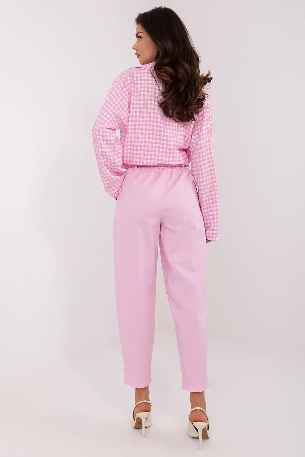 Luxurious high-waist trousers featuring a straight leg design, designed by Italy Moda for sophisticated everyday wear.