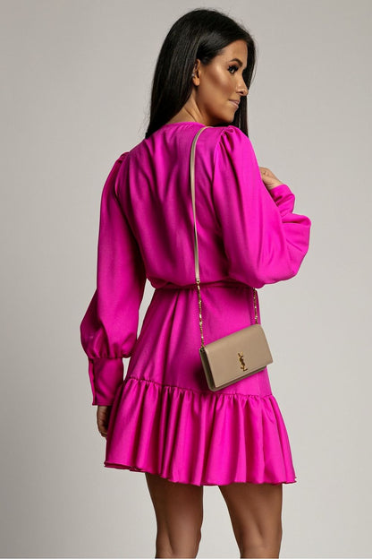 LaBalancia Elegant Long Sleeve Wrap Dress showcasing a graceful sweetheart neckline and comfortable fit, perfect for elegant occasions.