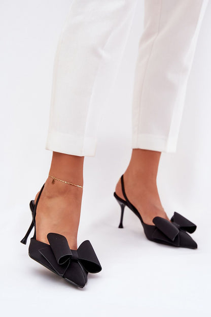 Chic open heel high heels for women by Step in Style, boasting an elegant bow and crafted for comfort and style.