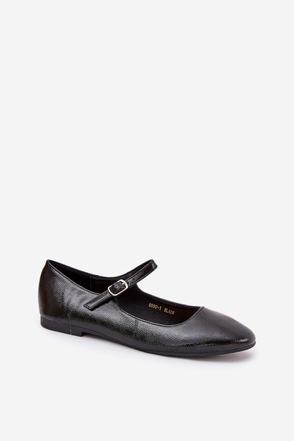 Stylish patent eco leather Women's Ballerina Flats from Step in style, featuring a beautiful minimalist design and comfortable fit, perfect for any upscale occasion.