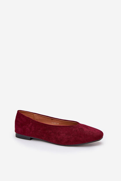 Stylish eco-suede ballet flats from Step in Style, featuring a comfortable flat heel and chic rounded toe design, ideal for daily wear.