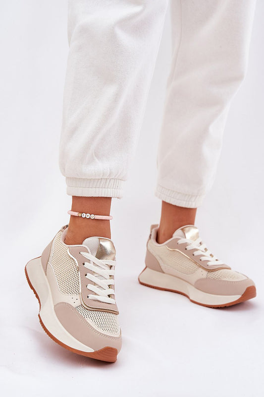 Luxury women's sports shoes by Step in Style, crafted from eco suede and mesh for breathability, featuring a stylish platform design.