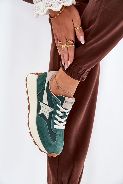 Vinceza Women's fashionable suede sports shoes, ideal for daily wear, with a soft leather footbed for ultimate comfort.