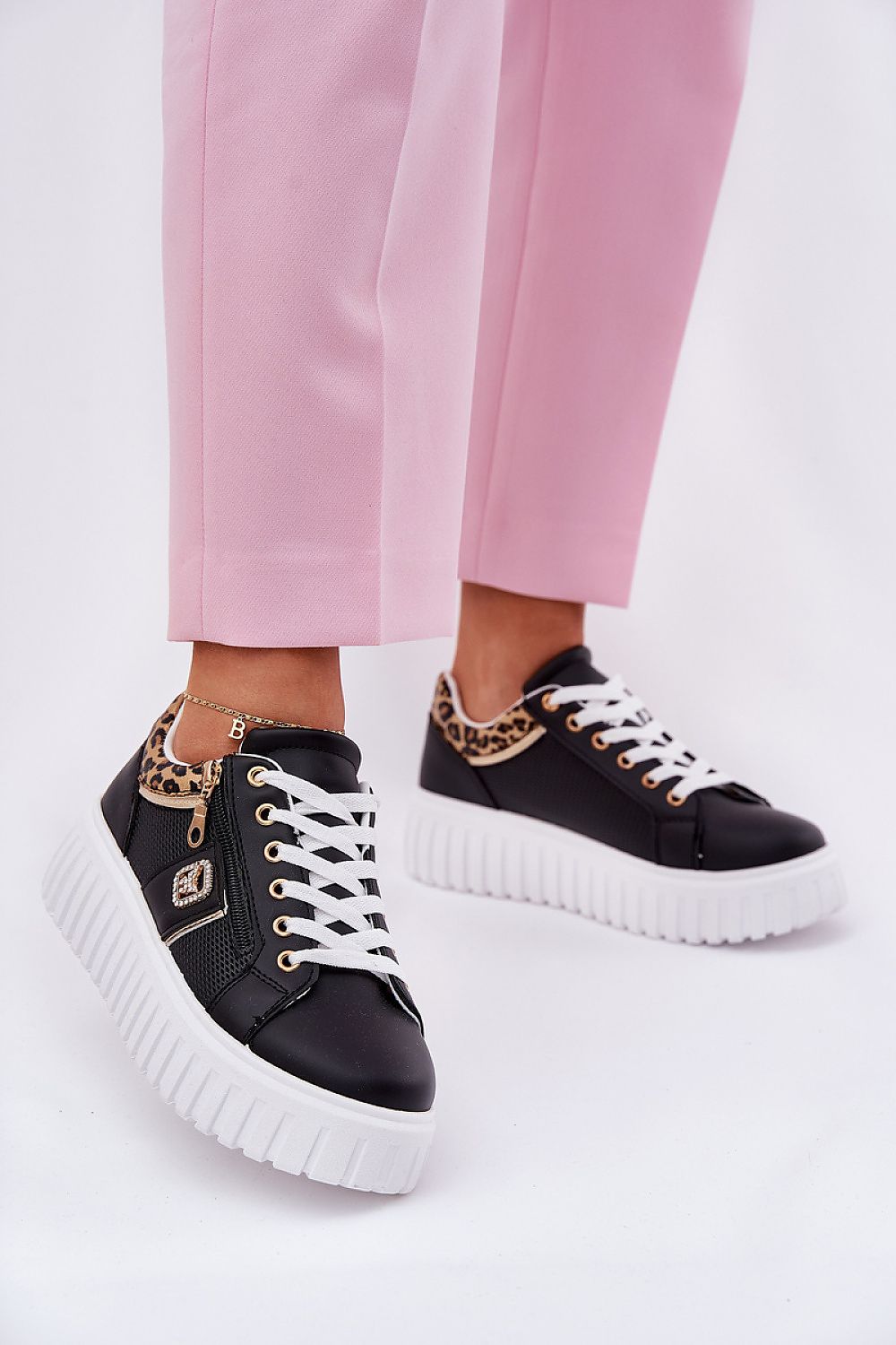 Close-up of the eco leather material and shiny detailing on the luxury sport shoes by Step in Style, perfect for modern fashion.