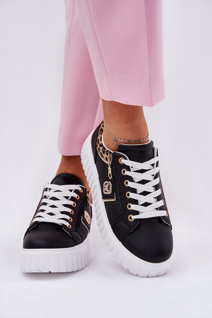 Elegant platform height of 4 cm on luxury eco leather sport shoes from Step in Style, showcasing their trendy design and comfort.