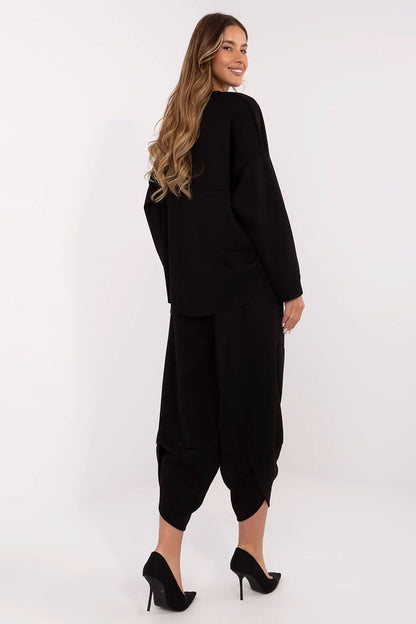 Italy Moda Women's luxurious 2-piece tracksuit set featuring a long-sleeve sweatshirt and high waist pants, perfect for chic casual outings.