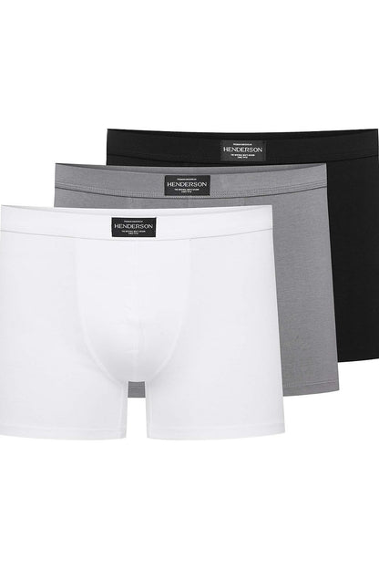 Luxurious Henderson Men's Boxer Shorts Set in green, crafted from a comfortable cotton blend, presented in a stylish gift box.