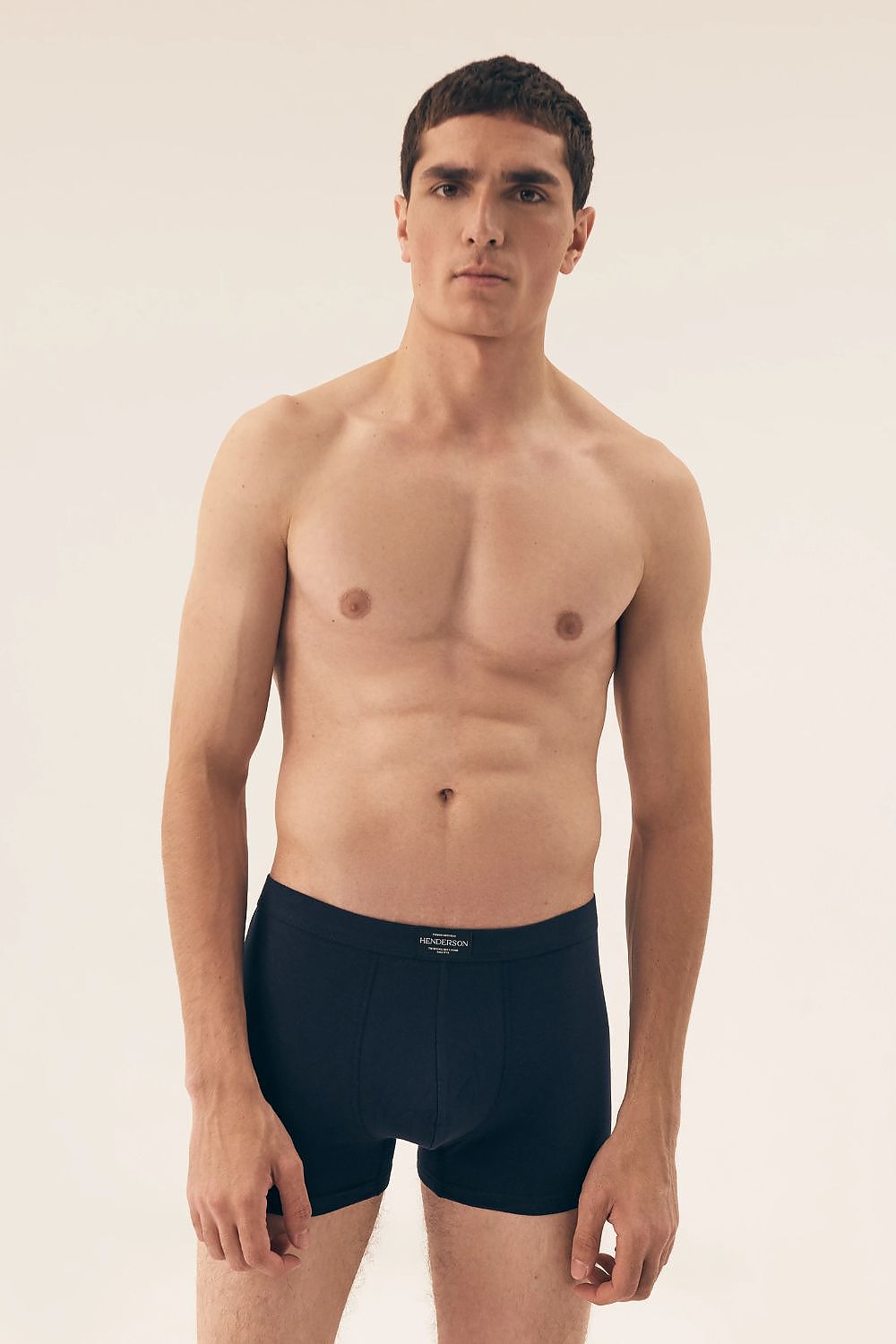 Henderson Men's boxer shorts set in classic design featuring soft green fabric, part of a luxurious cotton blend for ultimate comfort. Ideal gift boxed collection.