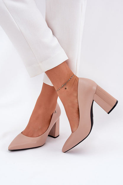 Fashionable Vinceza Block Heel Pumps displayed on a chic surface, representing luxury footwear from Step in Style.