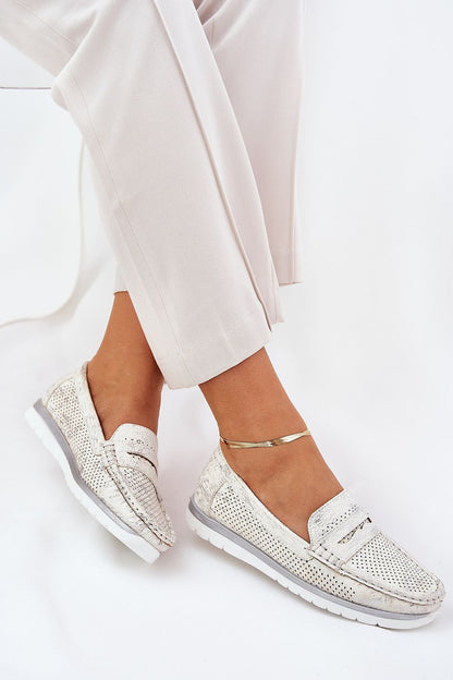 Fashionable eco-leather moccasins by Step in style, showcasing an elegant profile and perfect fit, available in EU sizes 36 to 41.