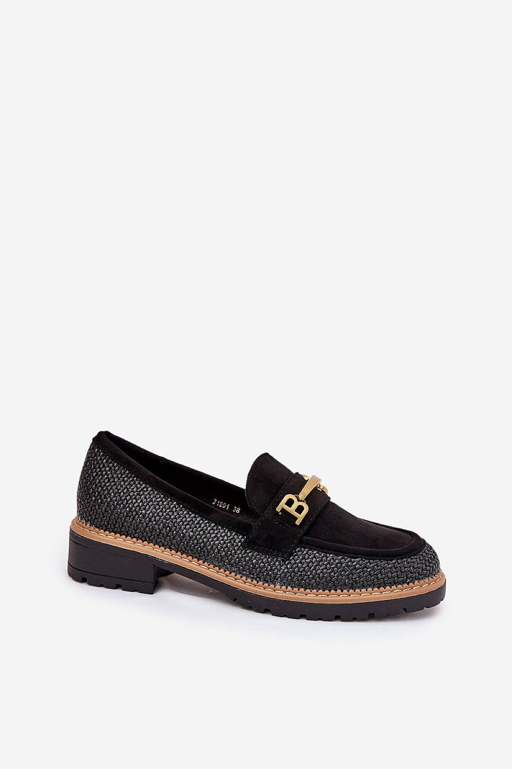 Classic yet modern Women's Moccasin Loafers by Step in Style, featuring eco suede material and elegant gold accents.