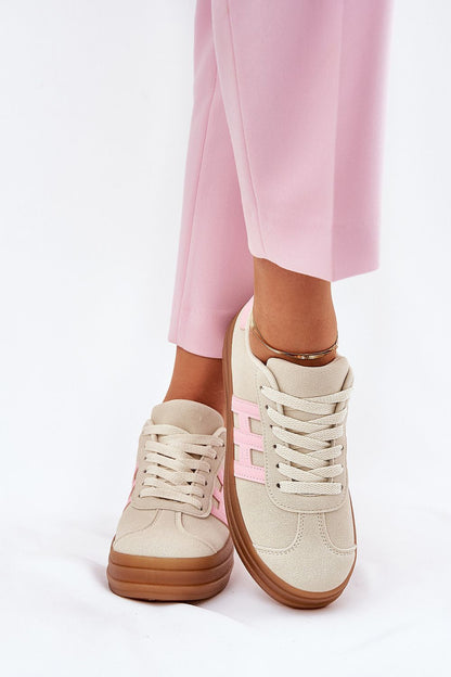 Stylish faux suede sneakers for women by Step in Style, showcasing elegant design and comfort with a rounded toe and platform sole.