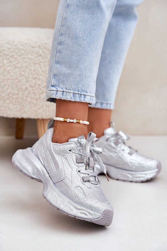 Elegant women's platform sneakers with sparkling zircon embellishments by Step in Style, perfect for adding a touch of luxury to any outfit.
