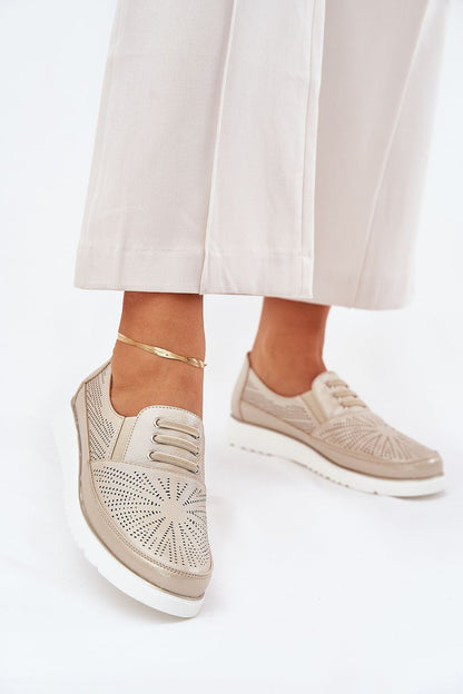 Elegant eco leather lace-up women's loafers by Step in Style, showcasing the slip-on design and rounded toes, perfect for a luxurious yet comfortable everyday look.