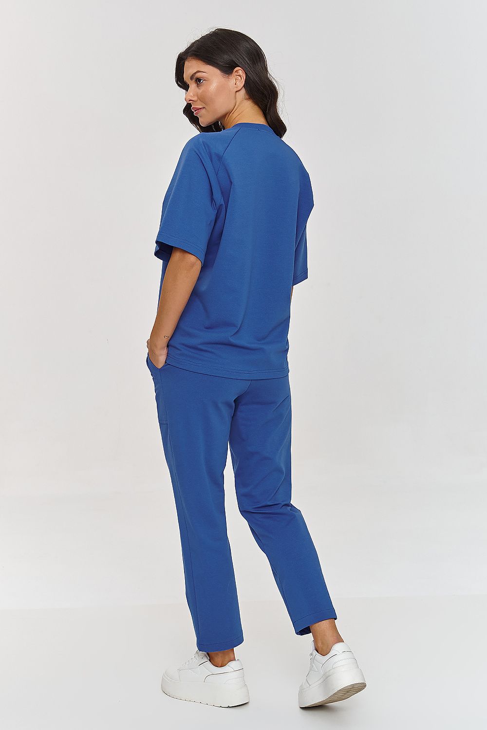 Elegant Makadamia Comfort Tracksuit Set showcasing a breathable cotton fabric, designed for both comfort and sophistication.