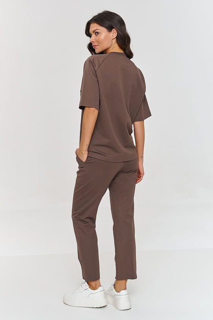 Classic pants from the Makadamia Comfort Tracksuit Set, featuring an elastic waistband and functional patch pockets.