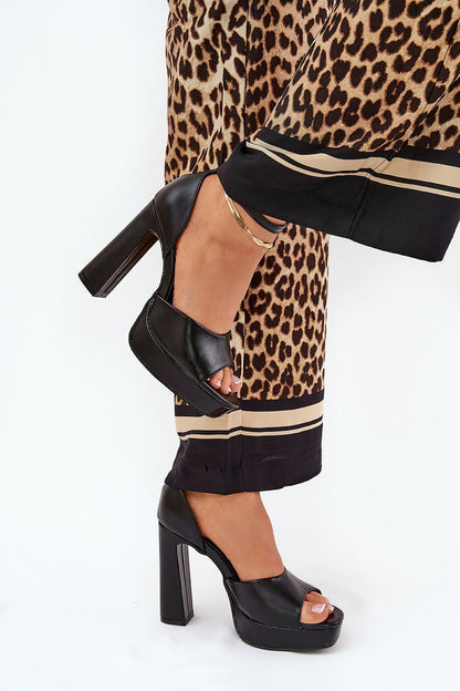 Elegant women's eco leather heel sandals by Step in Style, featuring an adjustable strap and 11.5 cm high heel, perfect for special occasions.