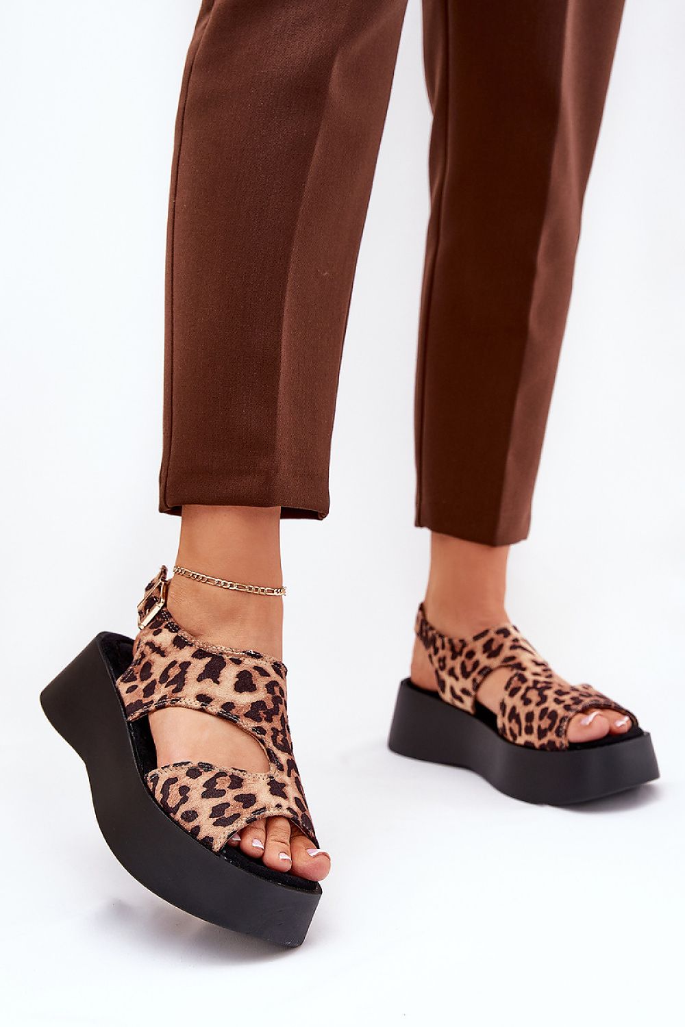 Step in Style luxurious eco suede women's sandals with adjustable strap and 4cm platform, perfect for elegant summer looks.