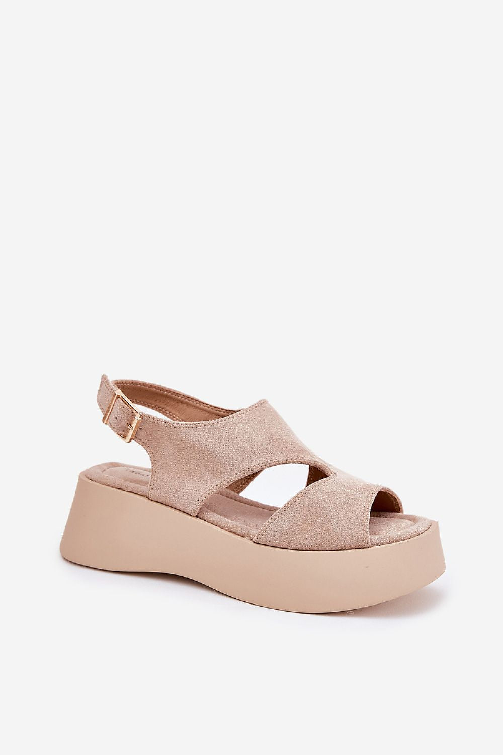 Stylish women's eco suede sandals by Step in Style featuring an adjustable strap and a 4cm platform, perfect for summer elegance.