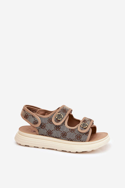 Stylish velcro sandals for women from Step in Style featuring a comfortable design and decorative details, set on a 3cm platform for a luxurious touch.