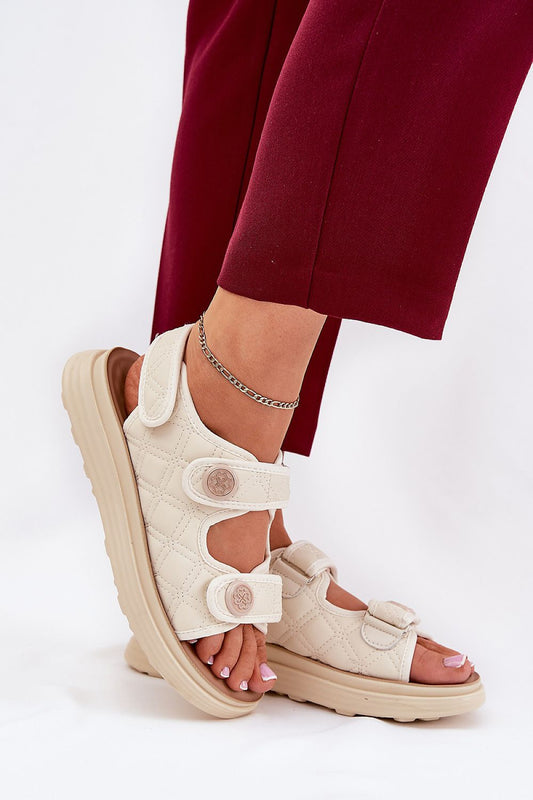 Elegant Eco Leather Women's Platform Sandals by Step in Style, featuring Velcro straps, perfect for summer outfits in sizes EU 36-41.