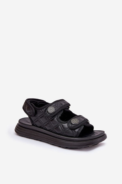 Chic Eco Leather Women's Platform Sandals with Velcro Straps by Step in Style, ideal for complementing summer dresses and casual ensembles.