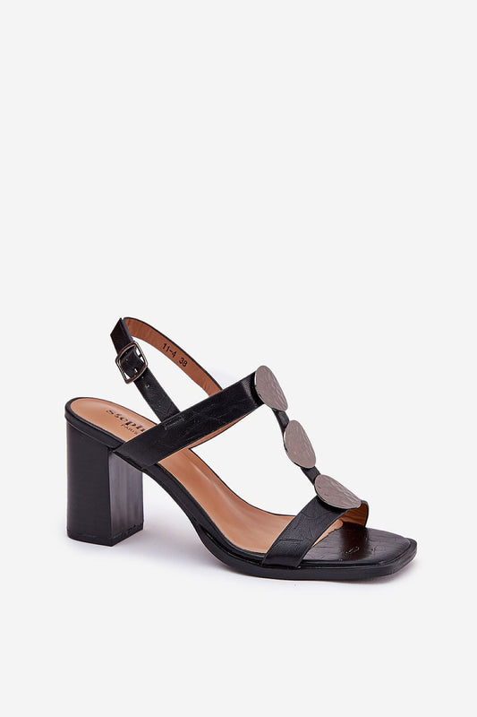 Luxurious women's sandals with stiletto heels from Step in Style, crafted from eco leather, featuring adjustable buckle straps and stylish details.