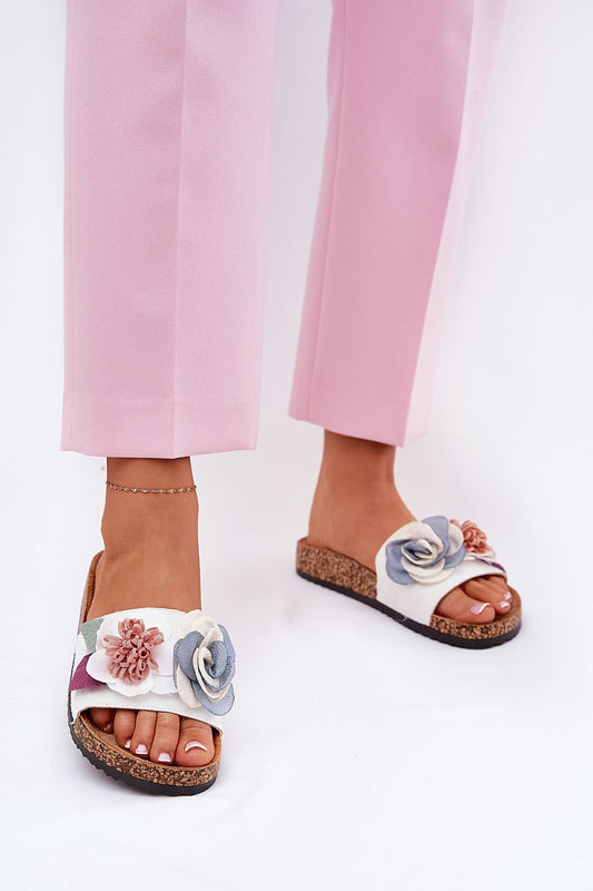 Elegant women's cork platform sandals featuring charming floral details, designed by Step in Style, offering comfort and style for warm summer days.