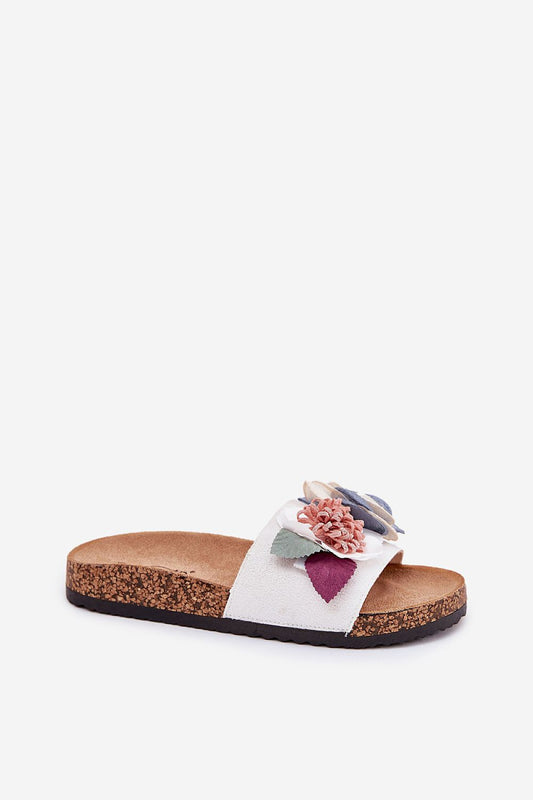 Close-up of luxurious imitation leather suede footbed in women's cork platform sandals, emphasising comfort and trendy design by Step in Style.