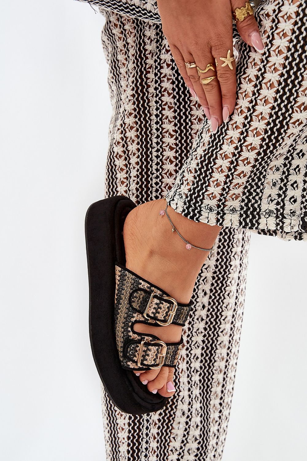 Elegant eco-suede platform flip-flops for women, featuring unique design elements from Step in Style.