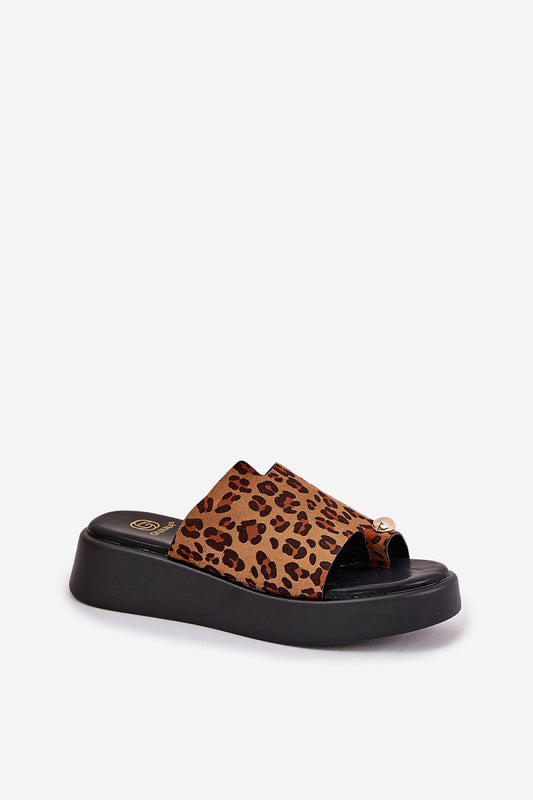 Close-up of Step in Style women's Eco Suede Wedge Flip-Flops, featuring soft insole and decorative details ideal for warm weather fashion.