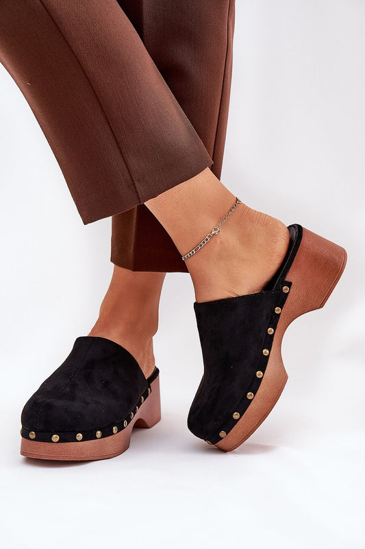 Luxury Women's Eco Suede Clogs by Step in Style featuring stylish wedge heel and decorative studs, perfect for summer wear.