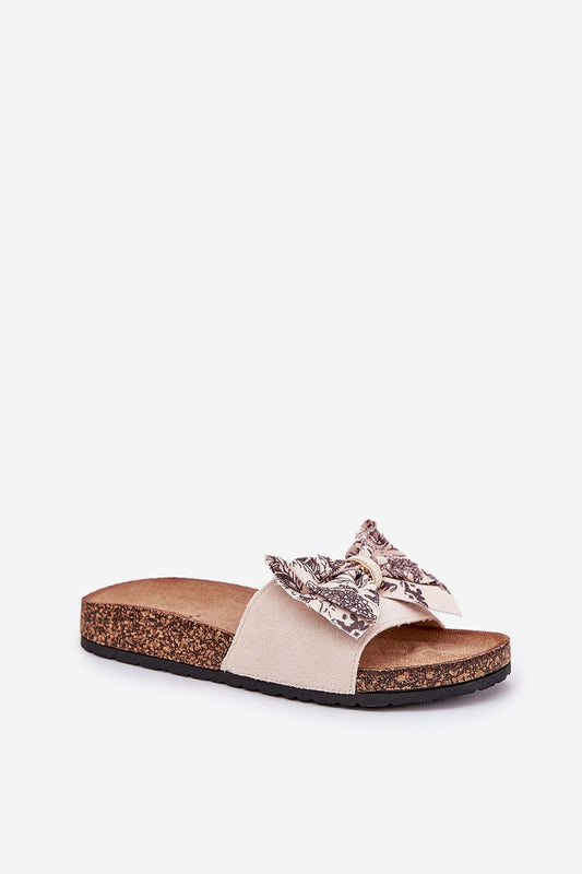 Elegant eco suede footwear with a chic bow and comfortable cork sole, designed for versatility in EU sizes 36-41, by Step in Style.