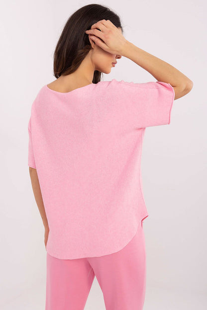 Elegant Italy Moda Women's V-Neck Sweater styled with smooth texture and classic silhouette, ideal for versatile fashion expressions.