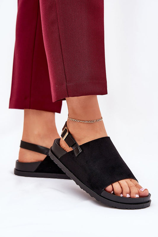Elegant women's eco suede platform sandals with adjustable buckle by Step in Style, featuring a 3 cm heel and available in sizes EU 36-41, perfect for stylish summer looks.