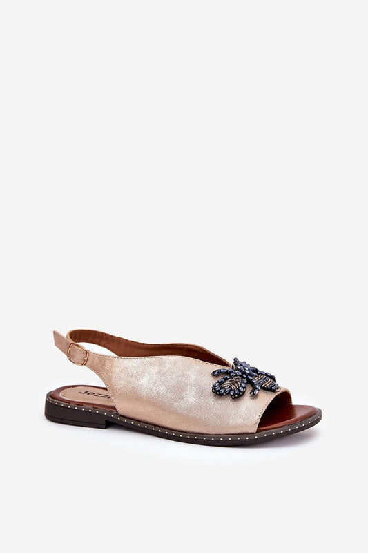 Stylish close-up of Jezzi adjustable buckle sandals made of high quality eco leather, ideal for trendy summer outfits, from Step in Style.