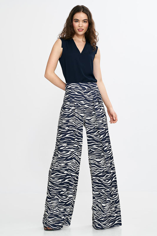 Nife Women's Palazzo Trousers with a striking silhouette and comfortable fit, tailored from a premium polyester and spandex blend, ideal for formal occasions.
