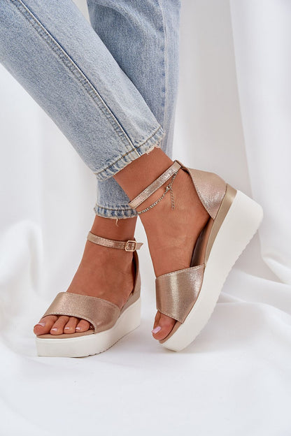 Luxury adjustable strap sandals by Step in Style, crafted from eco suede with 7 cm wedge heel for a refined summer ensemble.