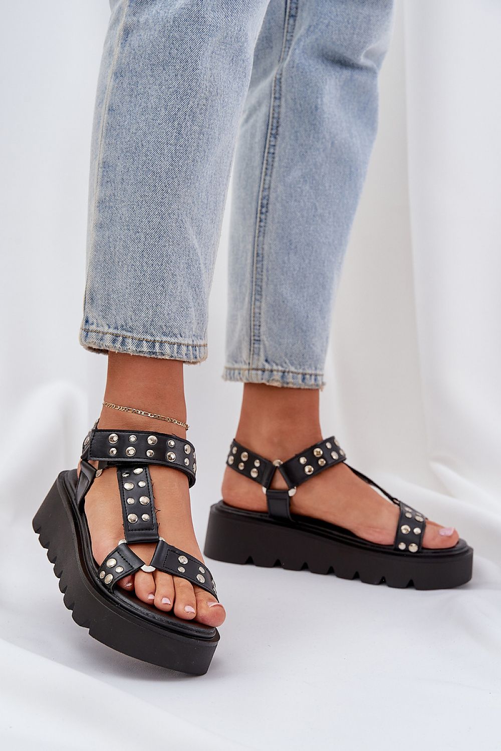 Luxurious women's platform sandals with adjustable Velcro, perfect for warm days, crafted by Step in Style.