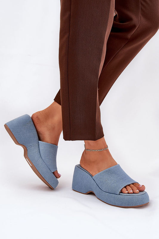 Luxury women's platform wedge sandals in imitation suede by Step in Style, showcasing elegance and comfort for summer outfits.
