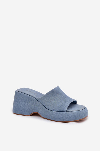 Close-up of the elegant imitation suede texture of Step in Style's women's platform wedge sandals, perfect for stylish occasions.