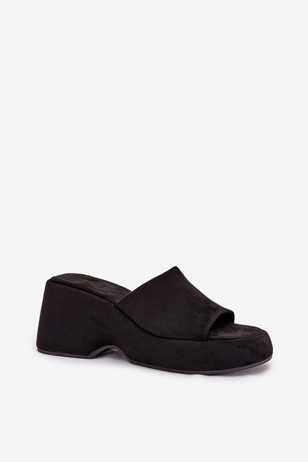 Close-up of Step in Style's luxurious imitation suede wedge sandals, highlighting intricate detailing and superior craftsmanship for all-day comfort.