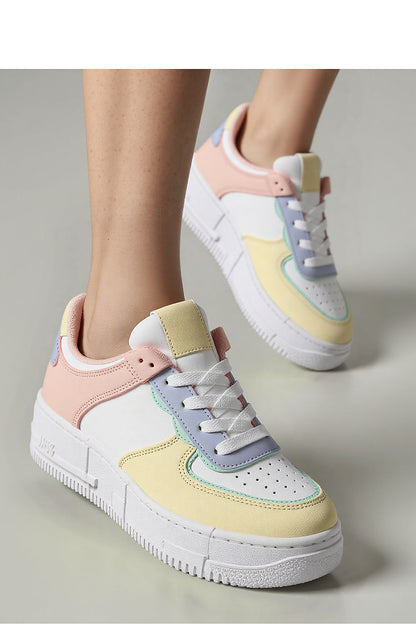 Luxurious Oasis Multe Women's Pastel Sneakers by Inello, featuring a vibrant pastel eco-leather upper and white sole, perfect for stylish casual wear.
