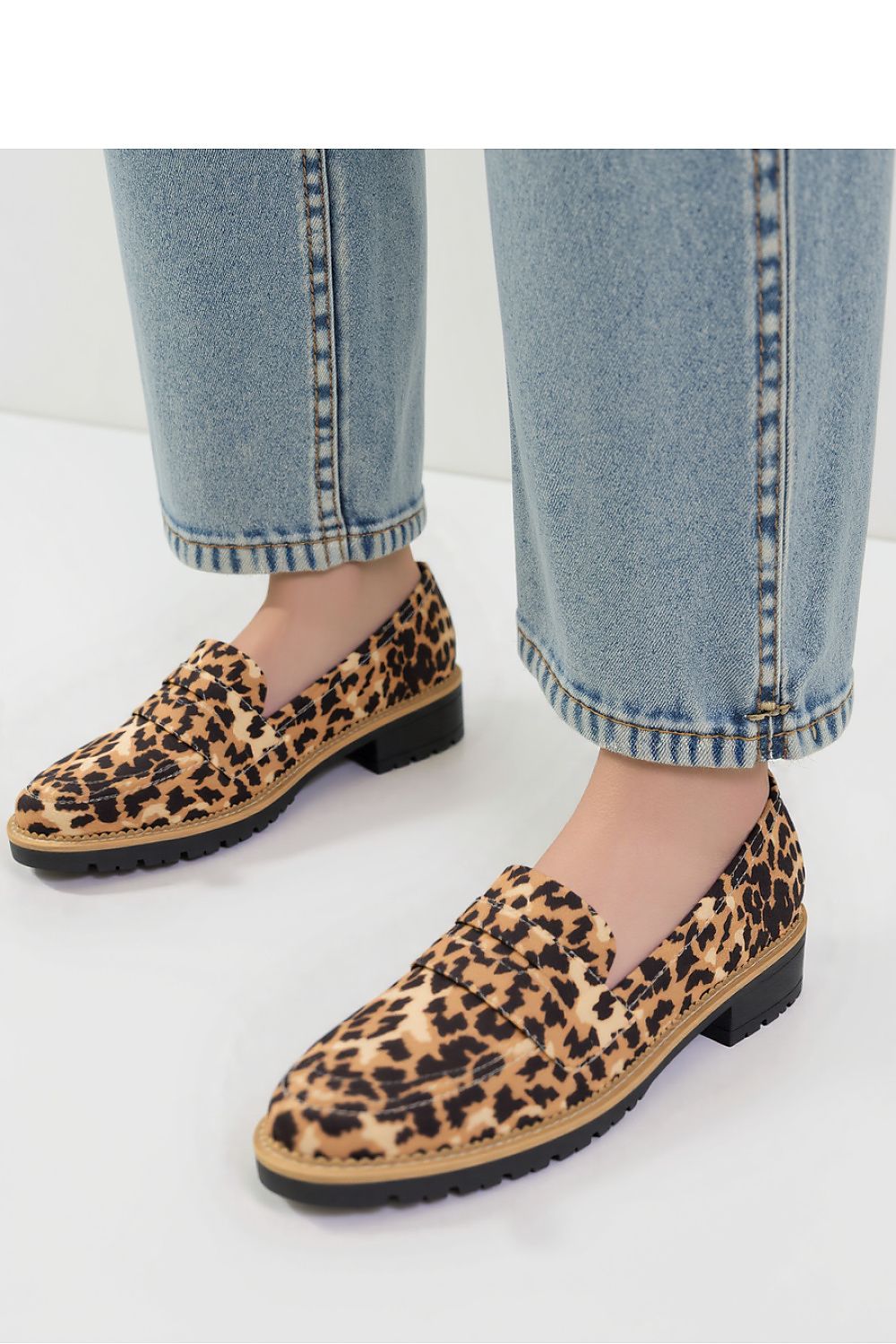 Lorien Leopard Print Suede Loafers for Women by Inello showcasing a luxurious suede upper with a bold leopard print design, perfect for stylish everyday wear.