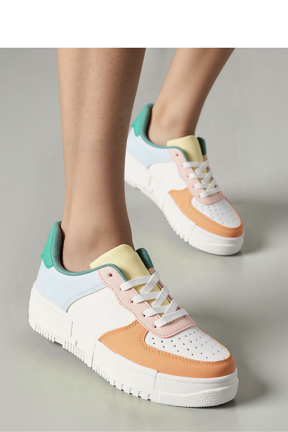 Luxurious Vexana Orange Sport Sneakers for Women featuring a stylish pastel design and comfortable rubber sole by Inello.