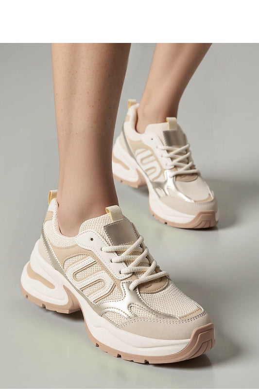 Elegantly designed Ynova Beige Sport Sneakers by Inello showcasing comfortable rubber sole and chic beige tones for a sophisticated look.